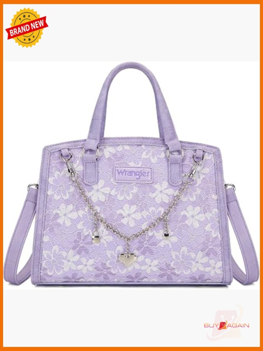 Medium Lace Satchel Crossbody Tote Bag Structured Purse with Charms